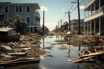 Fototapeta na wymiar Post-Hurricane Devastation: Uncovering the Aftermath
