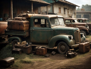 old rusty vintage truck like 1940's