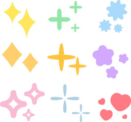 set of different sparkles icons