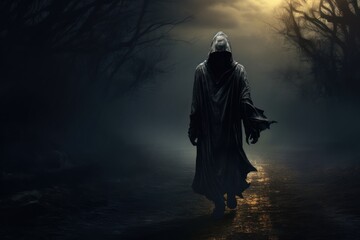 Hooded Figure's Crossroad Mystery: Who? Why? - 668782873