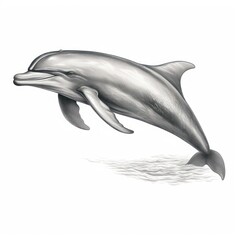 Obraz premium Vintage-style engraving of Northern Bottlenose Whale on white background reminiscent of 1800s illustration.