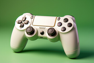 White game console on a green background