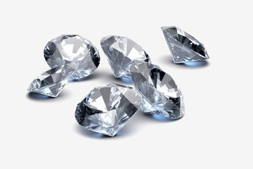 diamonds isolated on transparent background generative ai