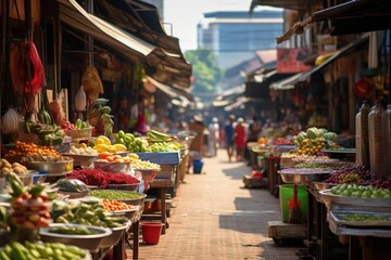 Lively Food Bazaar on the Streets
