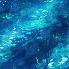 Fototapeta na wymiar Seamless Water Texture Pattern for Aquarium Backgrounds