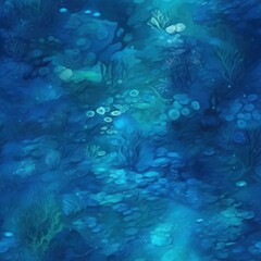 Fototapeta premium Seamless water texture for aquarium backgrounds with tilable pattern.