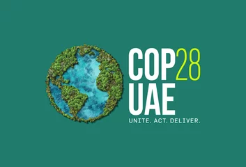 Foto op Plexiglas United Nations Climate Change Conference COP28 UAE. Event will be on 6-17 November 2023, in Emirate of Dubai, United Arab Emirates   © DOERS