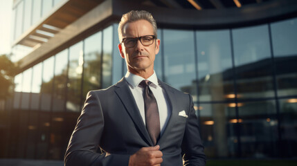 Fototapeta premium Mature businessman looking with confidence. Executive or Investor portrait