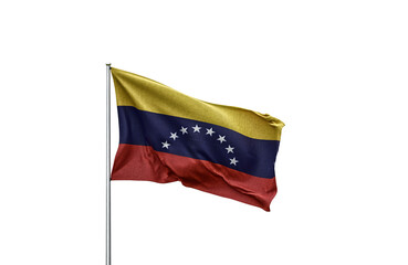 Venezuela flag waving on transparent or PNG background with vintage, retro effects
