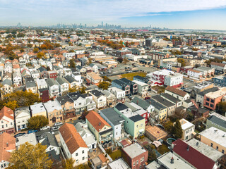 Fototapeta na wymiar Aerial Drone of Bayonne Real Estate in NJ 