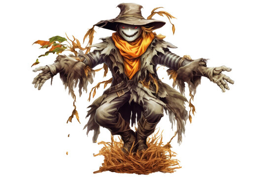 A scarecrow isolated on transparent background.