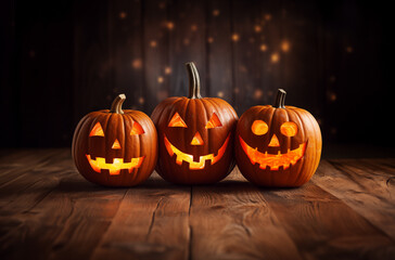 Photo spooky halloween pumpkins
