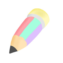 Wooden Pencil Stationery Icon Graphic Clipart Cartoon 