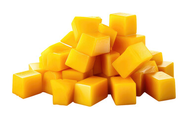Digital Mango Cubes Asset on a Clear Surface or PNG Transparent Background.