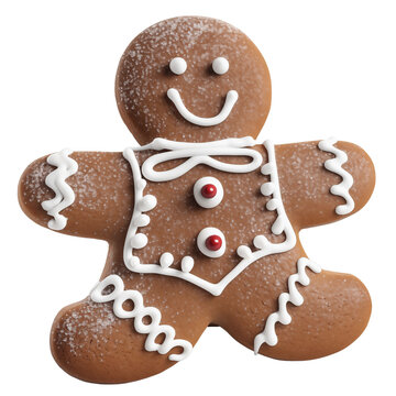 gingerbread man realistically christmas decorations Christmas sweets. Christmas sweets on transparent background.