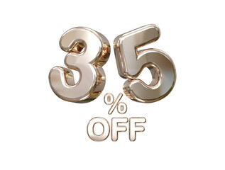 35 percent off discount sale 3d rendering text illustration