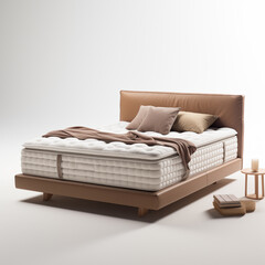 Fototapeta na wymiar Bed with mattress isolated on white background