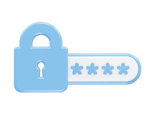 Password icon rendering illustration 3d element