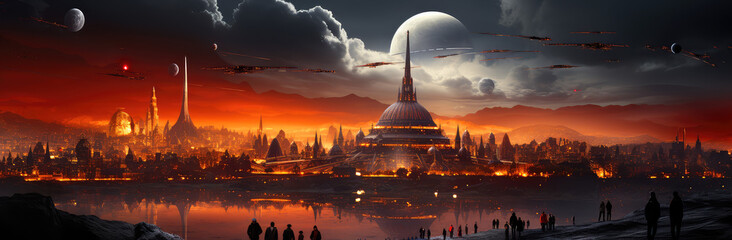 Obraz premium Echoes of Civilization: The Stark and Haunting Beauty of a Post-Apocalyptic Urban Landscape - Generative AI