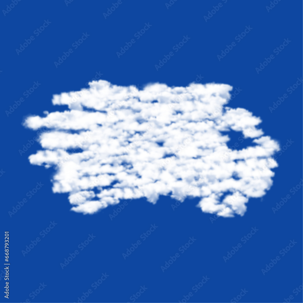 Aufkleber clouds in the shape of a delivery symbol on a blue sky background. a symbol consisting of clouds in 