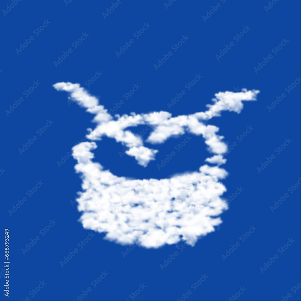 Aufkleber clouds in the shape of a drum symbol on a blue sky background. a symbol consisting of clouds in the 