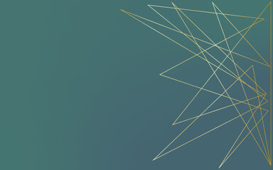 turquoise abstract background with gold abstract lines
