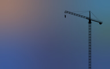 background for a website with a silhouette of a crane