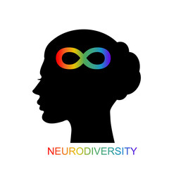 Man head with rainbow infinity symbol