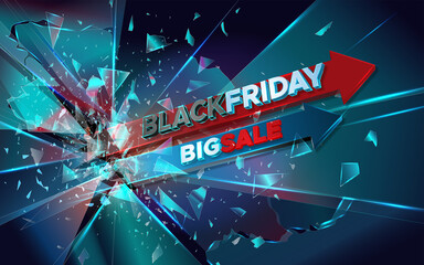 Black Friday Big Sale concept 3D illustration