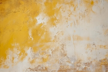 White and golden messy wall stucco texture background, Decorative wall paint