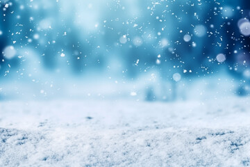 Fototapeta premium Winter background of snow and frost with free space for your decoration