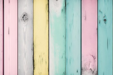 Colorful painted wood wall - texture or background. Close up