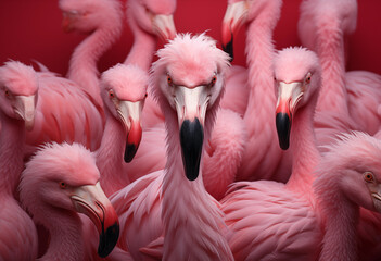Naklejka premium pink flamingo in the zoo ,closeup