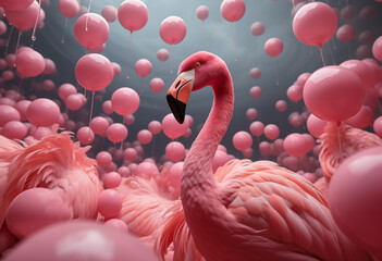 pink flamingo in water