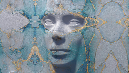 3d rendering of an abstract woman face painting © Suliman Razvan
