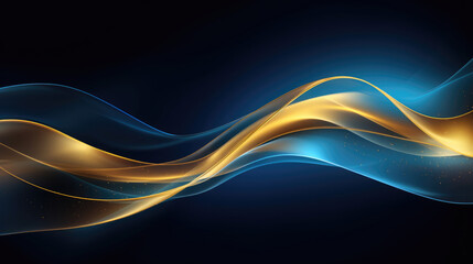 In this artful design, captivating gold and blue waves form an opulent background, providing a perfect canvas for text placement.Generative AI