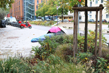 Obdachloser in der Stadt