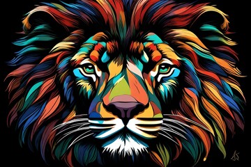 lion head illustration. generative ai