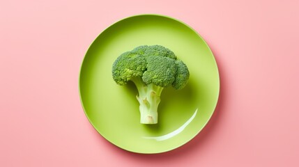 one broccoli on a plate.