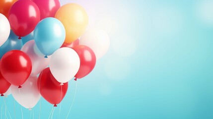 colorful balloons isolated on blue background