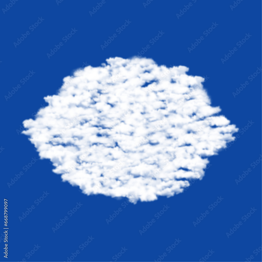 Aufkleber clouds in the shape of a lemon symbol on a blue sky background. a symbol consisting of clouds in the
