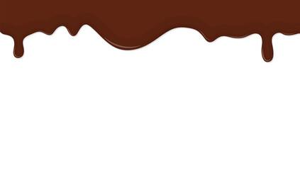 Dripping chocolate flat vector background