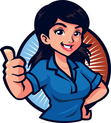 Female Mascot Logo Design for Refrigeration HVAC Company