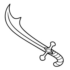 Line illustration of a sword
