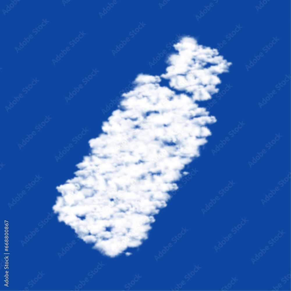 Aufkleber clouds in the shape of a flash drive on a blue sky background. a symbol consisting of clouds in the 