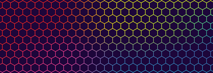 Multicolor hexagon abstract technology background

