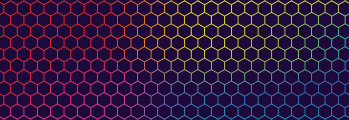 Multicolor hexagon abstract technology background
