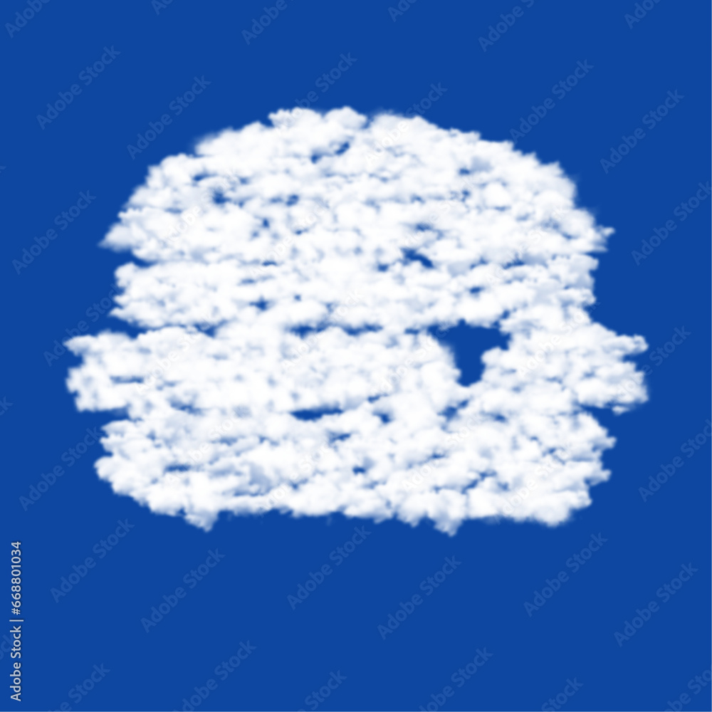 Poster clouds in the shape of a hamburger symbol on a blue sky background. a symbol consisting of clouds in