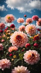 Vibrant Dahlia Flowers 