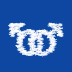 Clouds in the shape of a homosexual symbol on a blue sky background. A symbol consisting of clouds in the center. Vector illustration on blue background